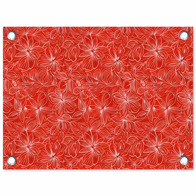 Bloemen - Patroon - Rood tuinposter los doek klein 239 -3d