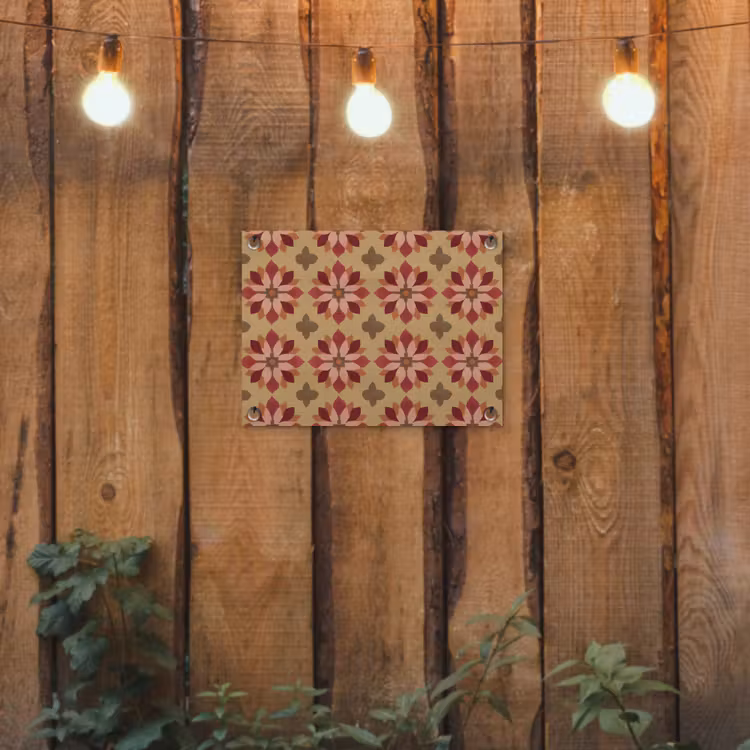 Bloemen - Retro - Groen tuinposter los doek klein 239 -sfeer1