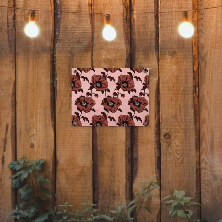 Bloemen - Retro - Rood tuinposter los doek klein 239 -sfeer1