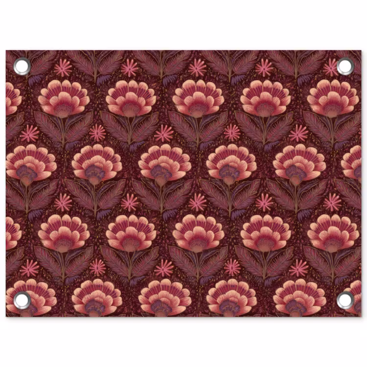 Bloemen - Waaier - Paars tuinposter los doek klein 239 -3d