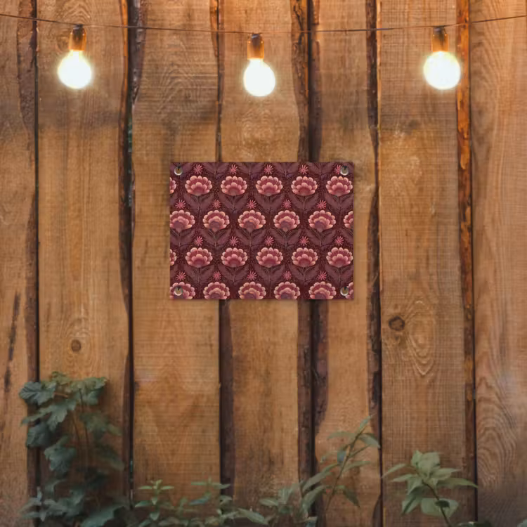 Bloemen - Waaier - Paars tuinposter los doek klein 239 -sfeer1