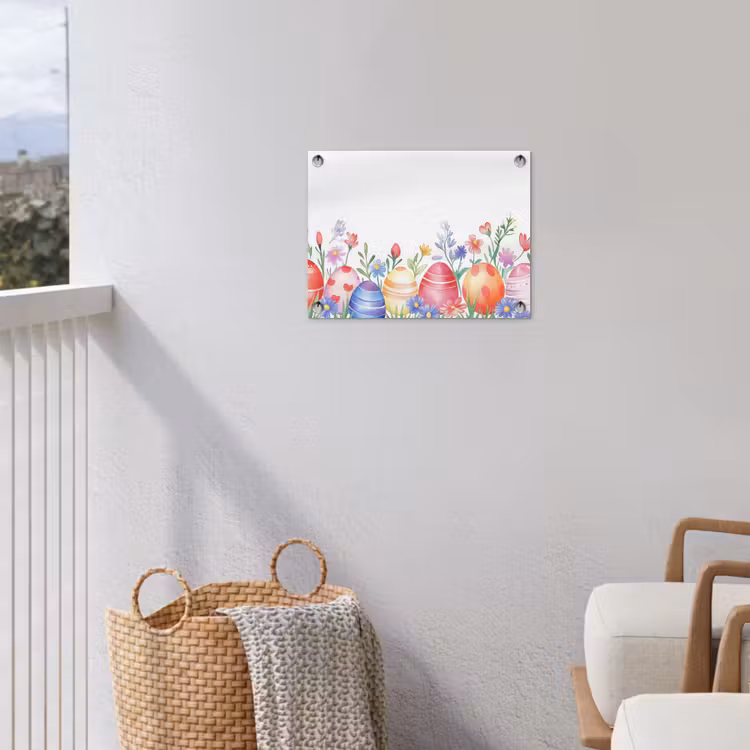 Bloementuin - Kleurrijk - Eieren tuinposter los doek klein -sfeer8