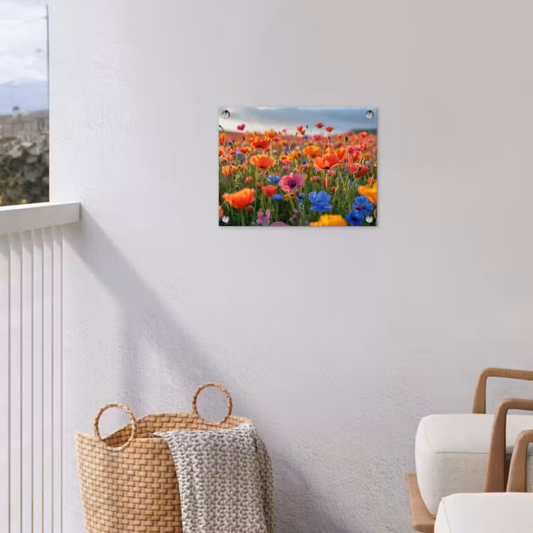 Bloemenweide in volle bloei tuinposter los doek klein -sfeer8