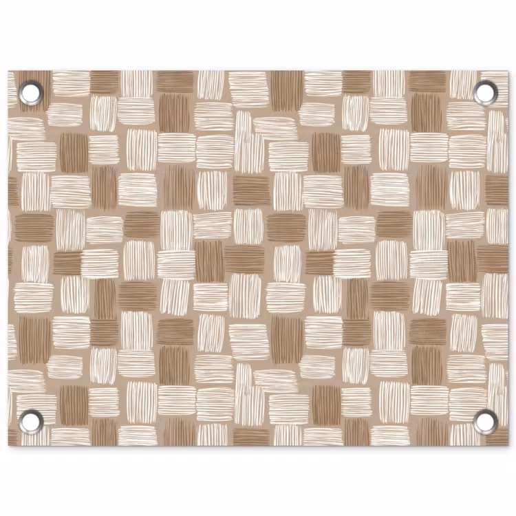 Blok - Patroon - Bruin tuinposter los doek klein 239 -3d
