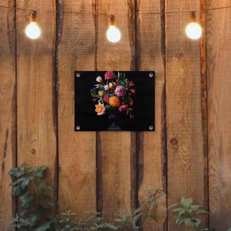 Boeket - Romantisch - Kleurrijk tuinposter los doek klein -sfeer1