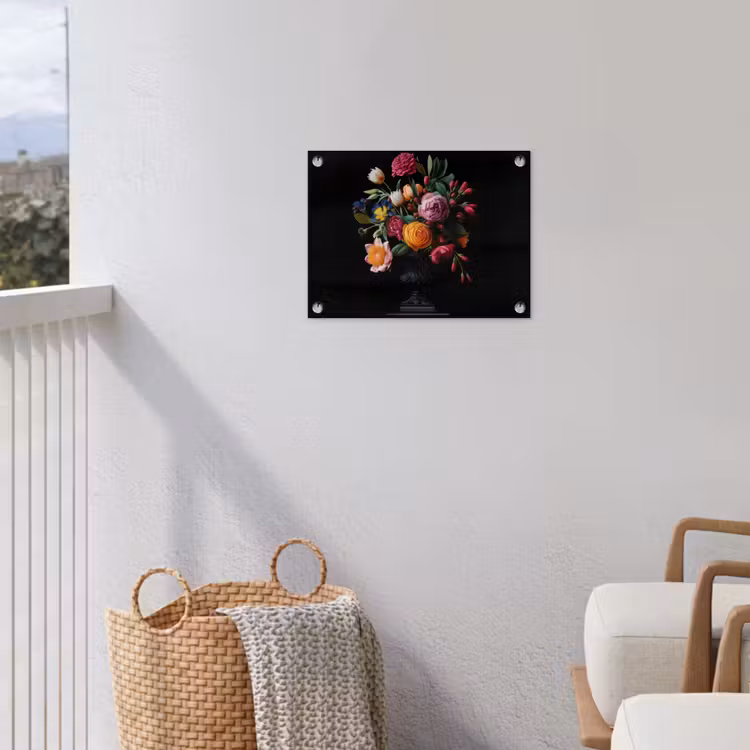 Boeket - Romantisch - Kleurrijk tuinposter los doek klein -sfeer8