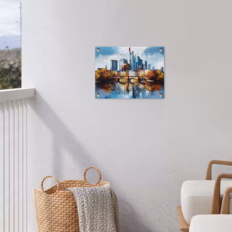 Bomen Frankfurt- Stad - Skyline - Brug tuinposter los doek klein -sfeer8