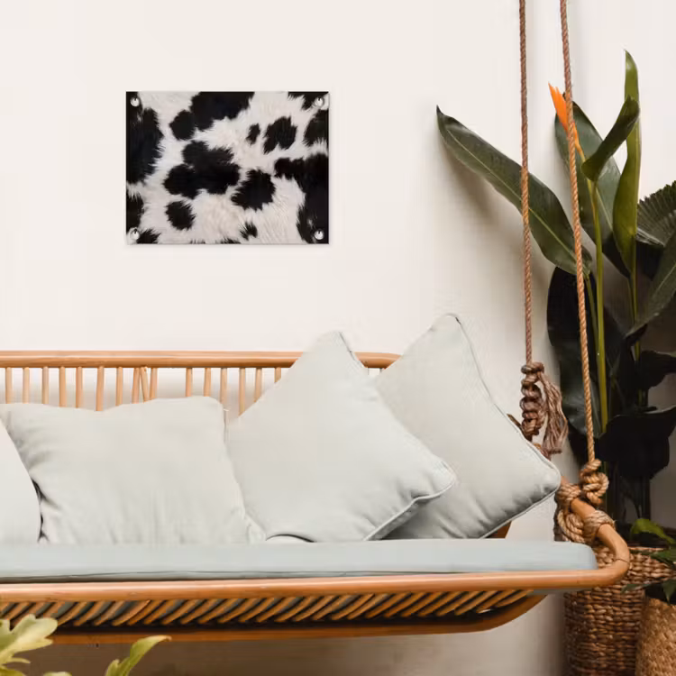 Bont - Textuur - Zwart - Wit tuinposter los doek klein -sfeer7