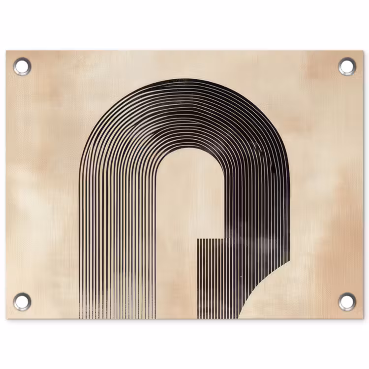 Boog -  Strepen - Minimalistisch - Zwart tuinposter los doek klein -3d