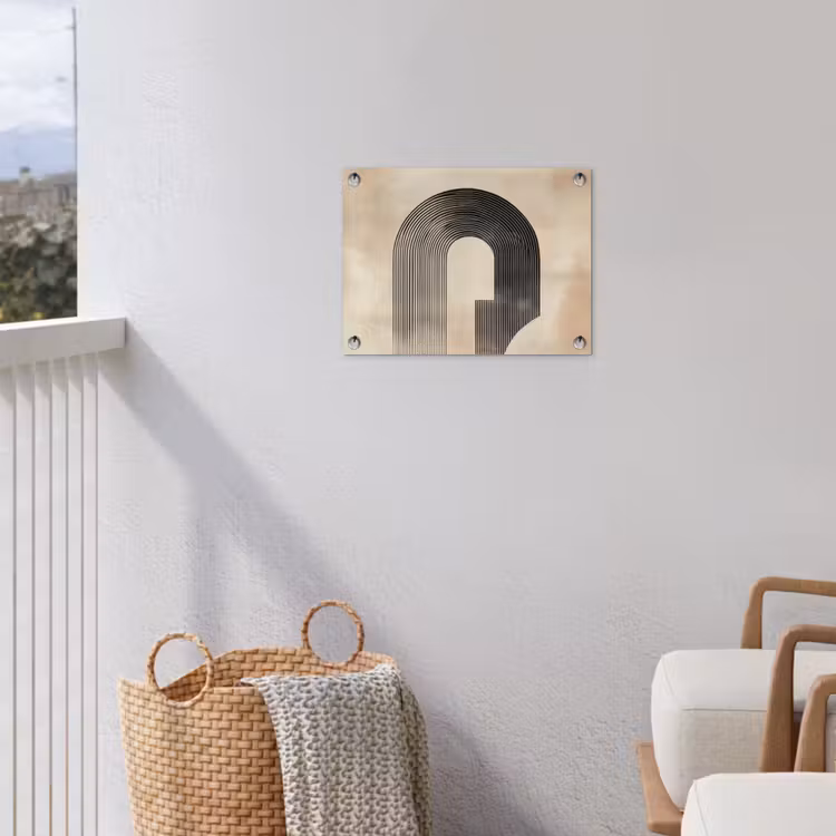 Boog -  Strepen - Minimalistisch - Zwart tuinposter los doek klein -sfeer8