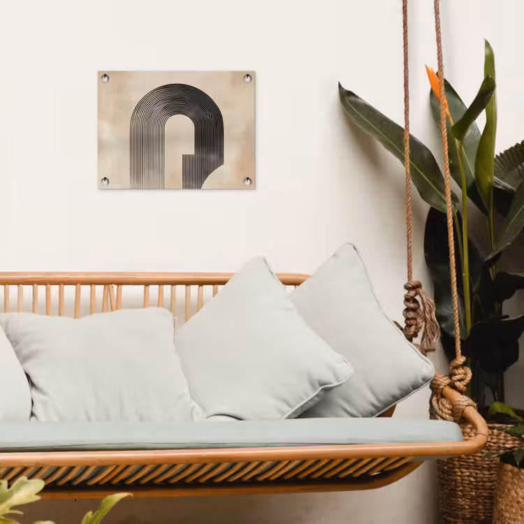 Boog -  Strepen - Minimalistisch - Zwart tuinposter los doek klein -sfeer7