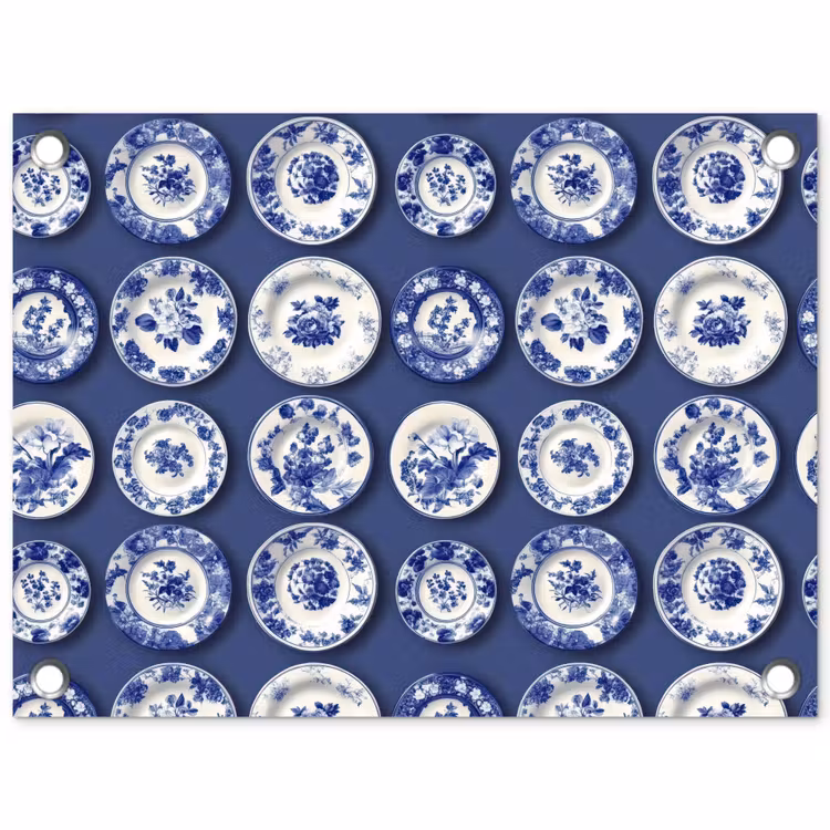 Borden - Floraal - Blauw tuinposter los doek klein 239 -3d