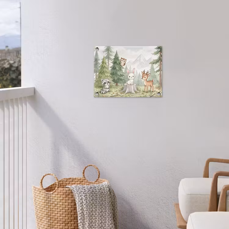 Bos - Dieren - Groen tuinposter los doek klein -sfeer8