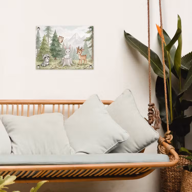 Bos - Dieren - Groen tuinposter los doek klein -sfeer7