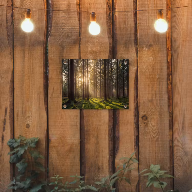 Bos - Gras - Zonlicht tuinposter los doek klein -sfeer1