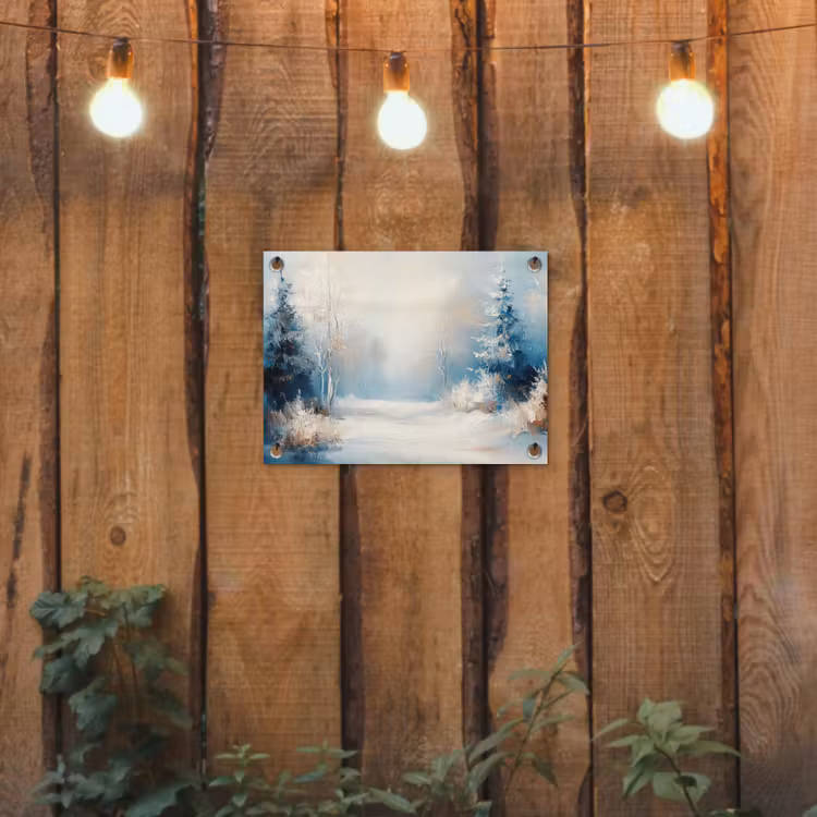Bos - Winter - Natuur - Abstract - Sneeuw tuinposter los doek klein -sfeer1