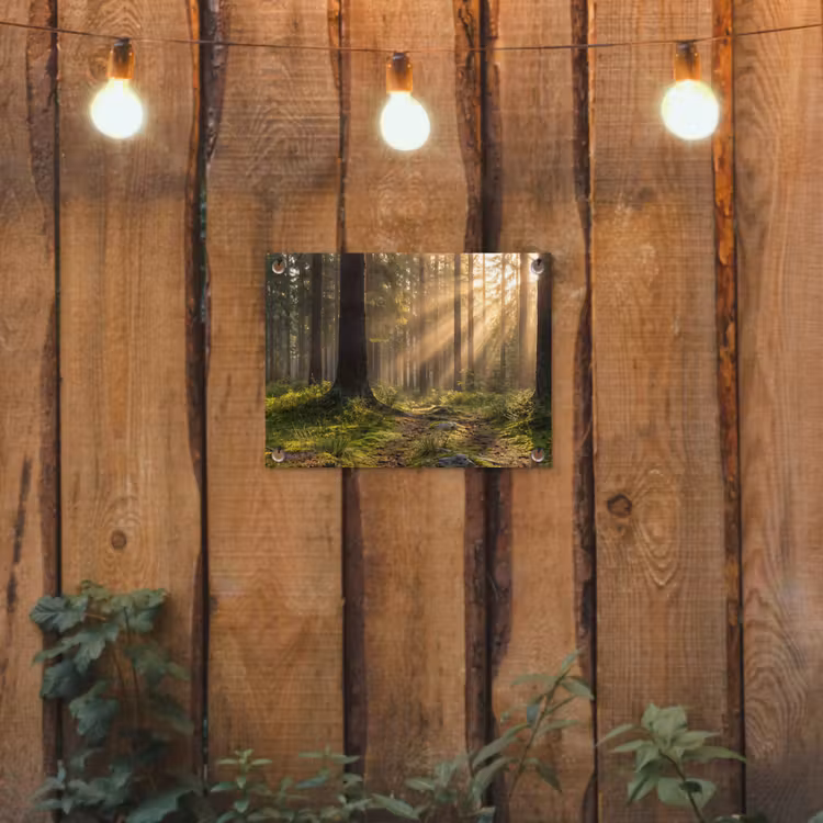 Bos - Zonlicht - Gras tuinposter los doek klein -sfeer1