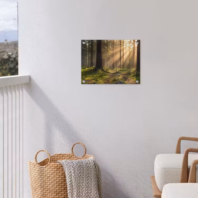 Bos - Zonlicht - Gras tuinposter los doek klein -sfeer8
