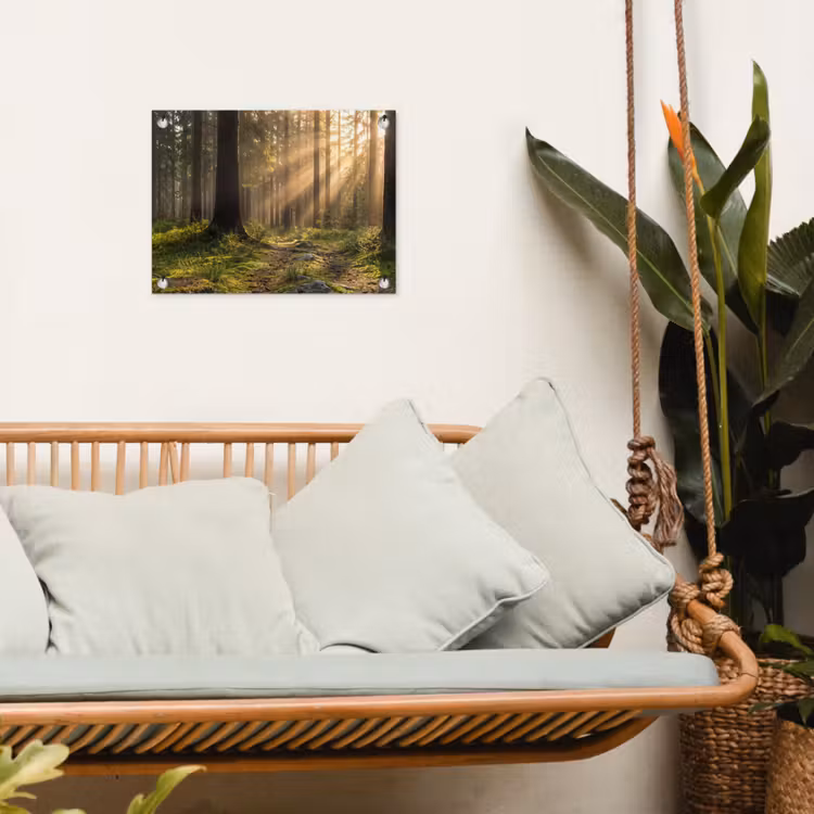 Bos - Zonlicht - Gras tuinposter los doek klein -sfeer7