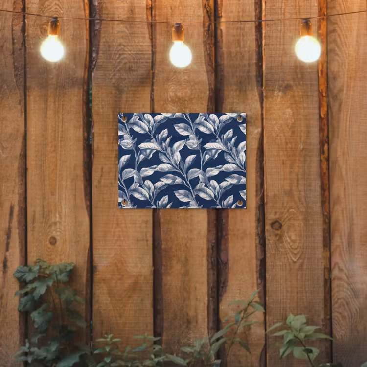 Botanisch - Patroon - Blauw tuinposter los doek klein 239 -sfeer1