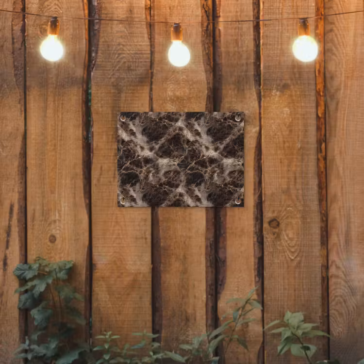 Bruin - Goud - Marmer tuinposter los doek klein 239 -sfeer1