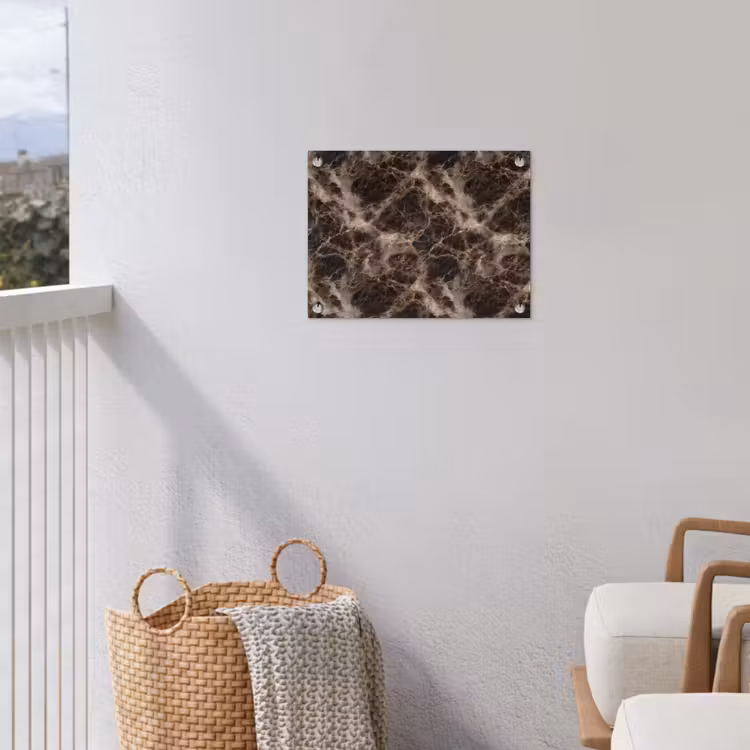 Bruin - Goud - Marmer tuinposter los doek klein 239 -sfeer8