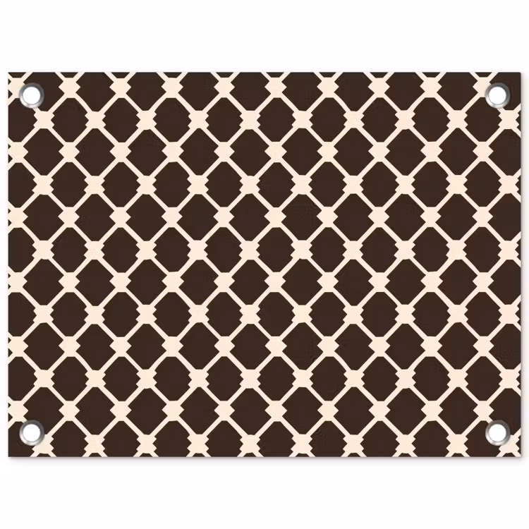 Bruin - Ruitpatroon - Geometrisch tuinposter los doek klein 239 -3d