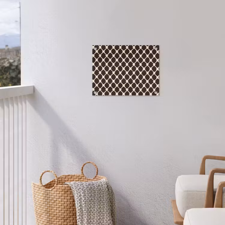 Bruin - Ruitpatroon - Geometrisch tuinposter los doek klein 239 -sfeer8