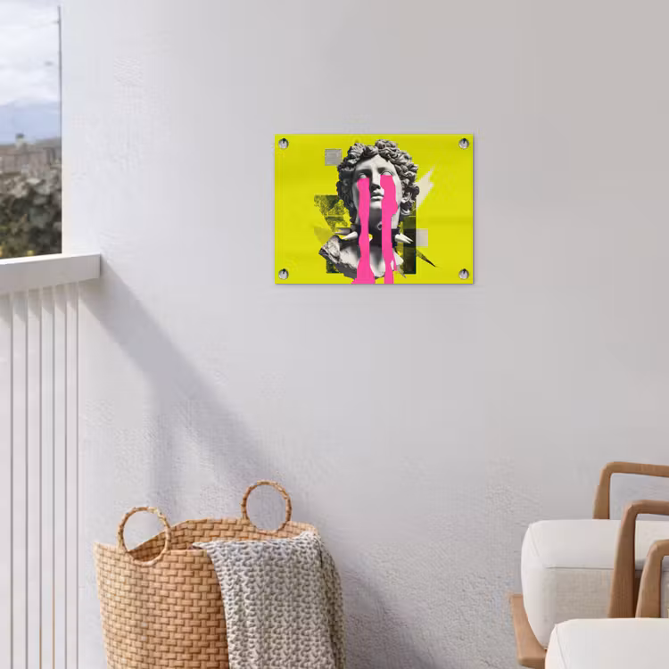 Buste - Verf - Geel tuinposter los doek klein -sfeer8