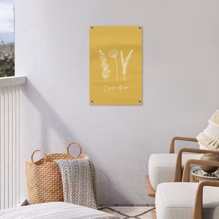 Carpe Diem met Bloemen tuinposter los doek klein -sfeer8