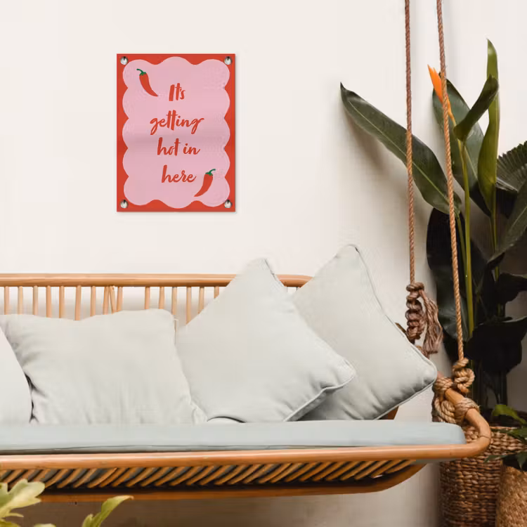Chilipeper - Red - Hot - Quotes tuinposter los doek klein -sfeer7