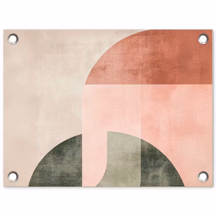 Cirkel - Abstract - Roze tuinposter los doek klein -3d