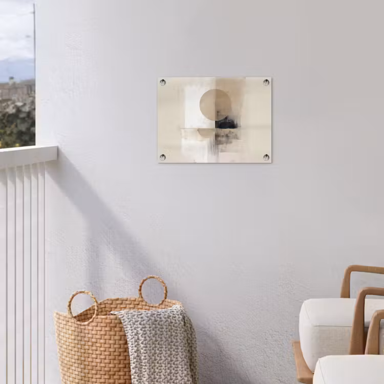 Cirkel - Compositie - Diepte - Beige tuinposter los doek klein -sfeer8