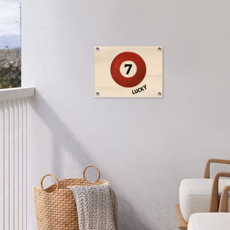 Cirkel - Zeven - Lucky - Rood tuinposter los doek klein -sfeer8