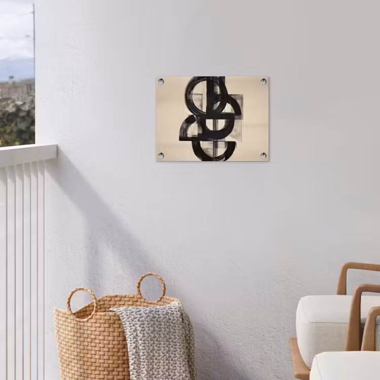 Cirkels - Lijnen - Vormen - Zwart tuinposter los doek klein -sfeer8