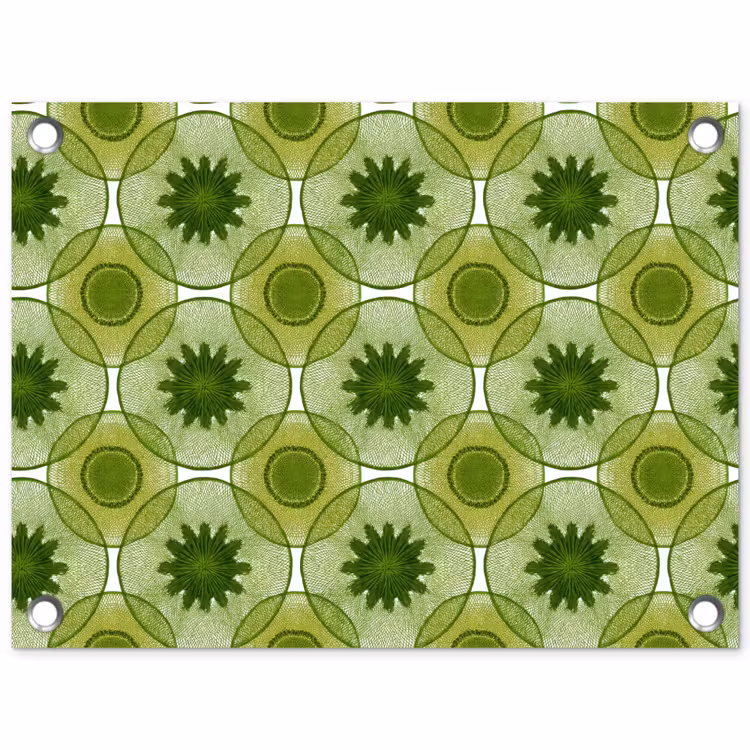 Cirkels - Patroon - Groen tuinposter los doek klein 239 -3d