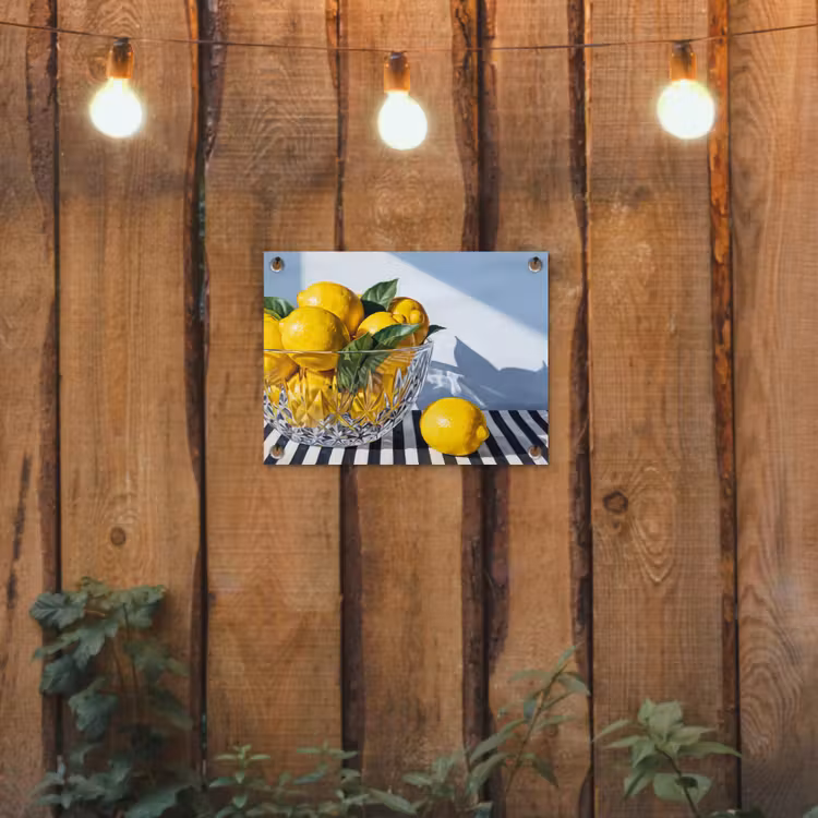 Tuinposter - Citroenen - Fruit - Geel - Citroenen - Fruit - Geel tuinposter los doek klein