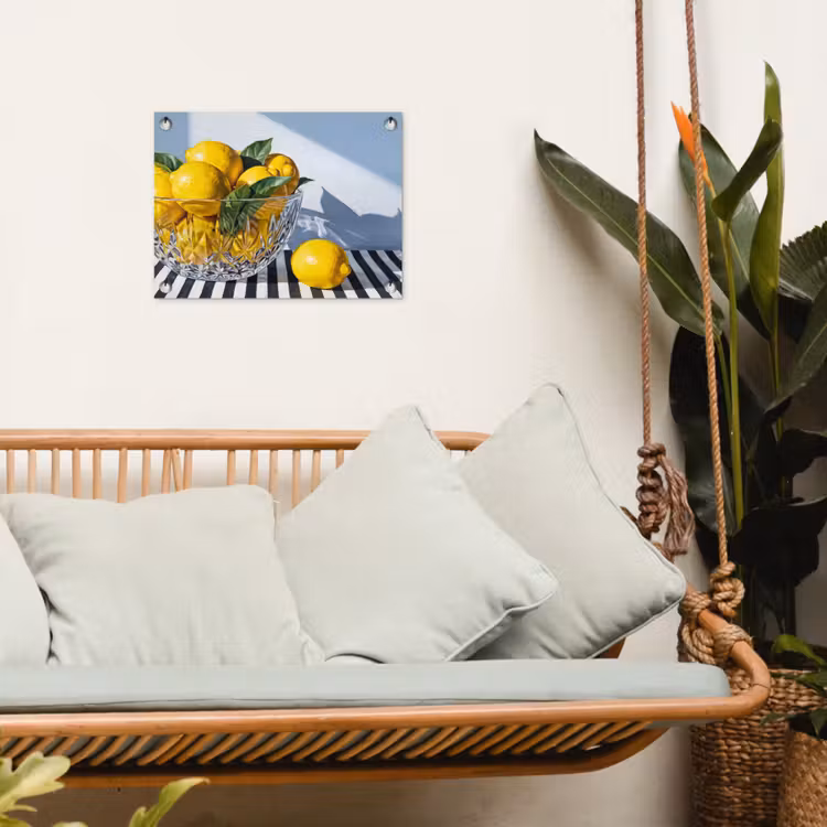 Tuinposter - Citroenen - Fruit - Geel - Citroenen - Fruit - Geel tuinposter los doek klein