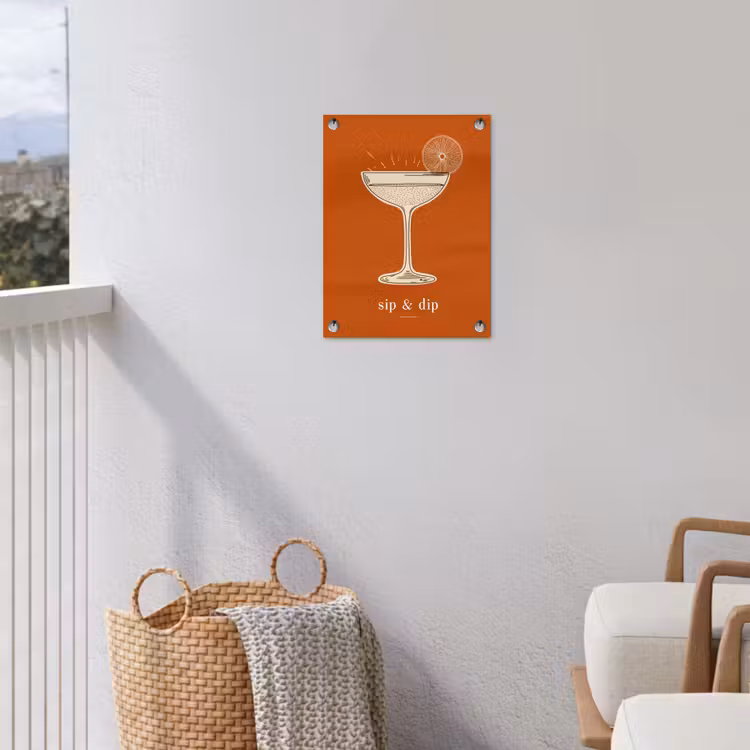Cocktail - Oranje - Zomer - Quote tuinposter los doek klein -sfeer8