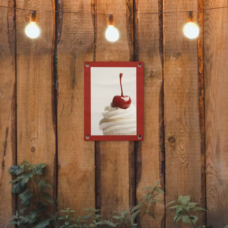Cupcake - Kers - Rood tuinposter los doek klein -sfeer1