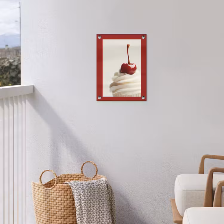 Cupcake - Kers - Rood tuinposter los doek klein -sfeer8