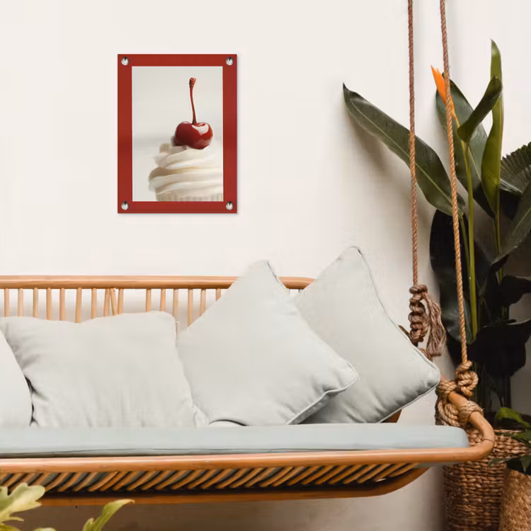 Cupcake - Kers - Rood tuinposter los doek klein -sfeer7
