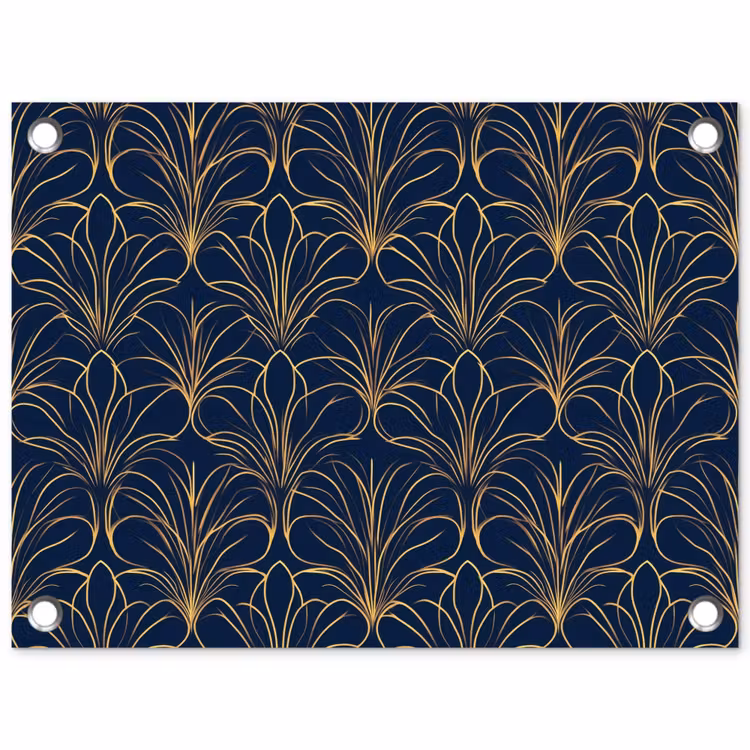 Deco - Waaier - Blauw tuinposter los doek klein 239 -3d