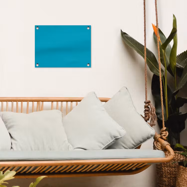 Deep - Turquoise - Turkoois tuinposter los doek klein 239 -sfeer7
