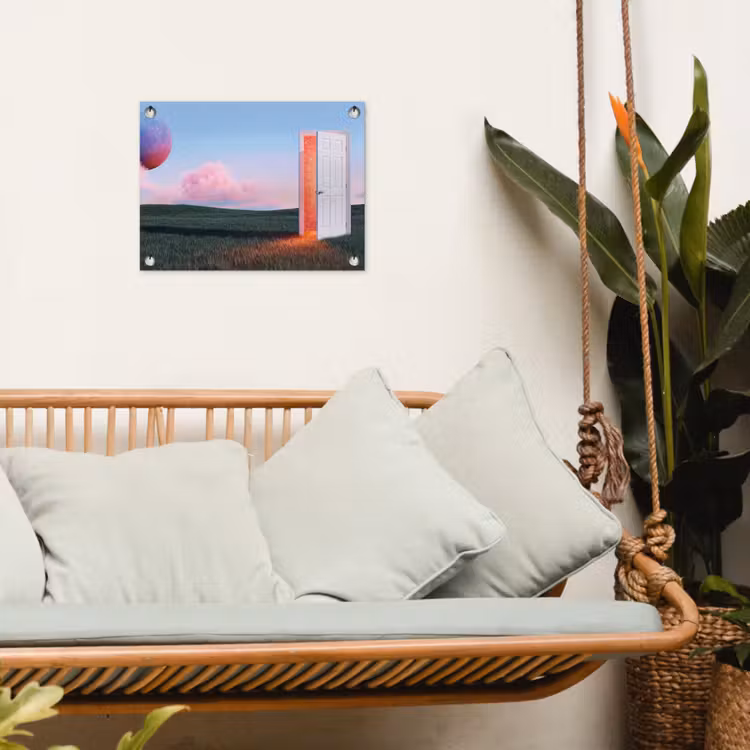 Tuinposter - Deur - Fantasie - Ruimte - Deur - Fantasie - Ruimte tuinposter los doek klein