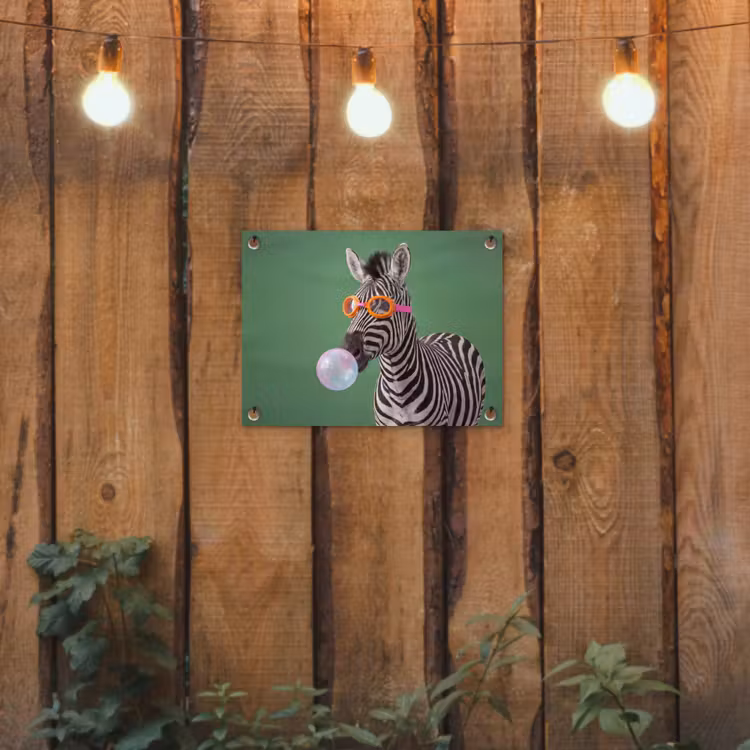 Dier - Bril - Bel - Modern - Groen tuinposter los doek klein -sfeer1