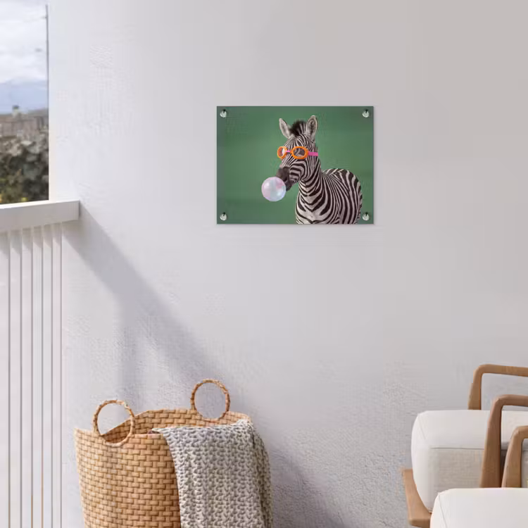 Dier - Bril - Bel - Modern - Groen tuinposter los doek klein -sfeer8