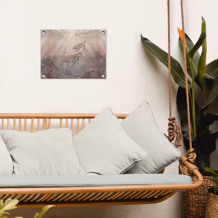 Dier - Onderwater - Oceaan - Illustratie - Zeeleven tuinposter los doek klein -sfeer7