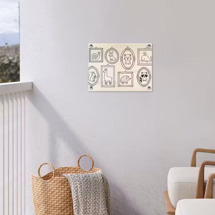 Dieren - Illustratie - Lijsten - Galerij - Speels tuinposter los doek klein -sfeer8