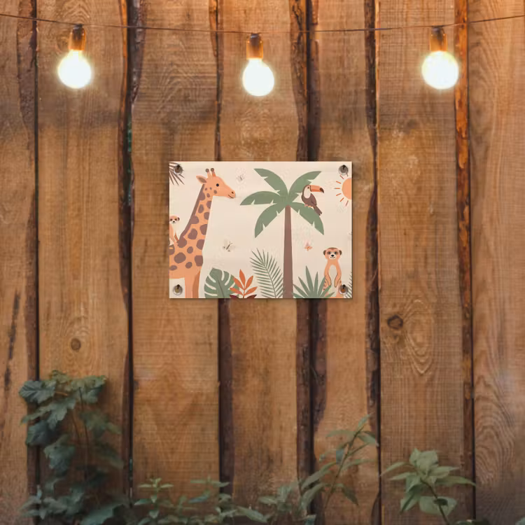 Dieren - Tropisch - Safari - Kleurrijk tuinposter los doek klein -sfeer1